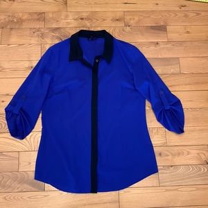 Le chateau semi sheer button up shirt M